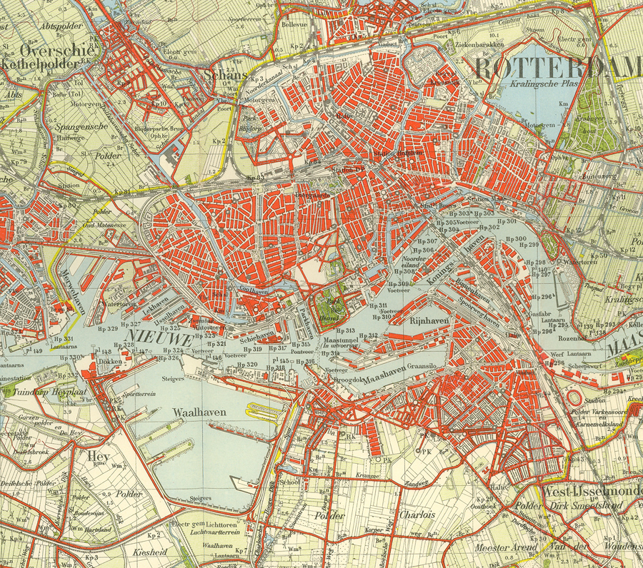 Stafkaart Rotterdam stad