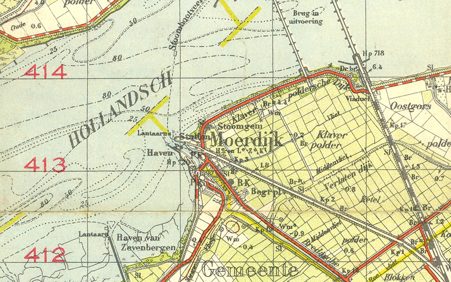 Stafkaartdeel dorp Moerdijk